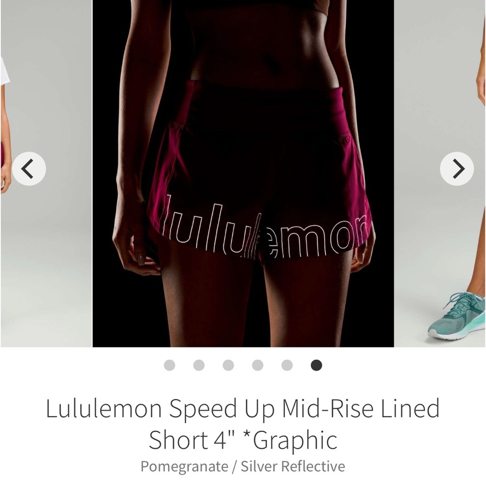 Lululemon Speed Up MR 4” sz-12, Graphic, Red and Gray Athletic Shorts